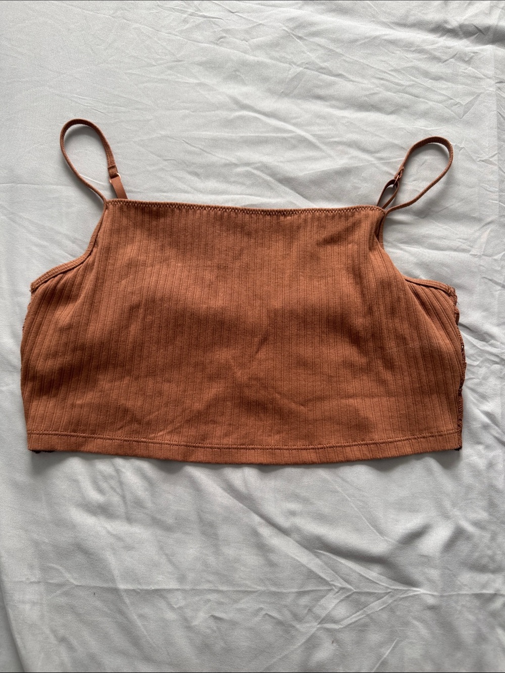 Aerie Ribbed Square neck Cami Tank Top - Brown